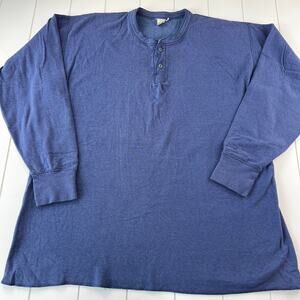 L.L. Bean River Drives Henley Vintage Long sleeve shirt cotton wool blend XXLT